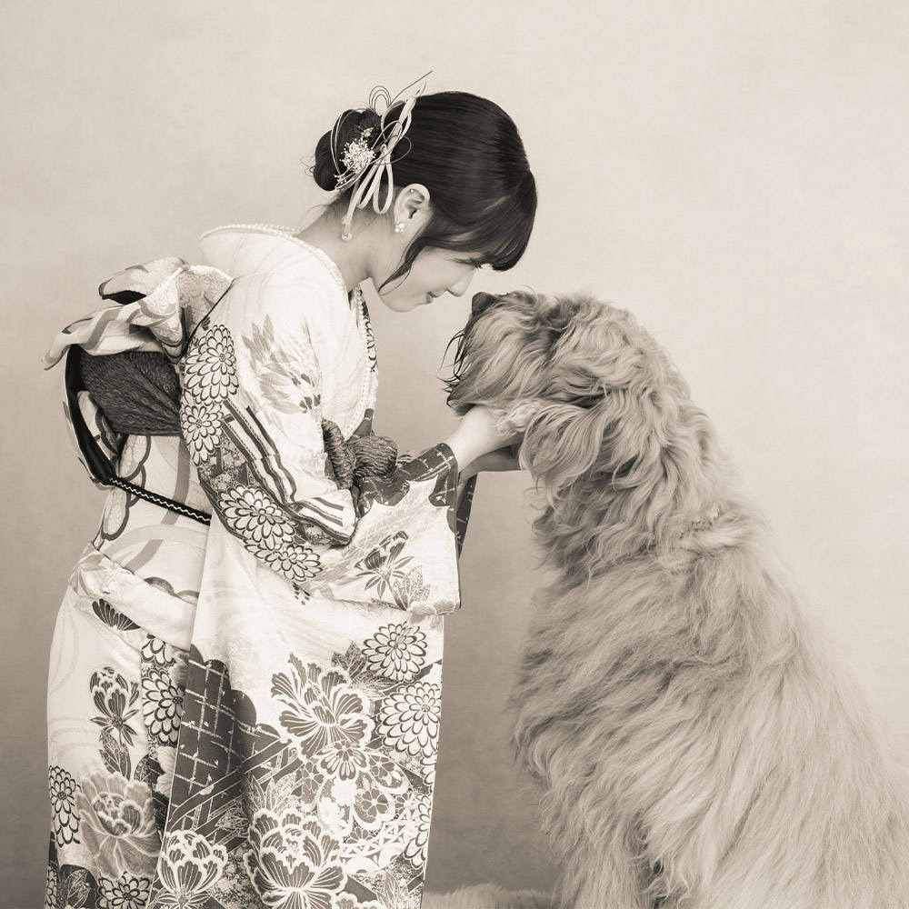 わんちゃんとの前撮り撮影